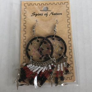 Handcrafted dangle earrings with beading